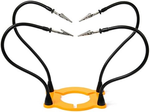 QuadHands Flex Plus Workbench | Helping Hands Soldering Stations | Soldering Iron Helping Hand Tool | Designed for PanaVise & Soldering Tools | Steel Base for Welding Table Top with Locking Grips