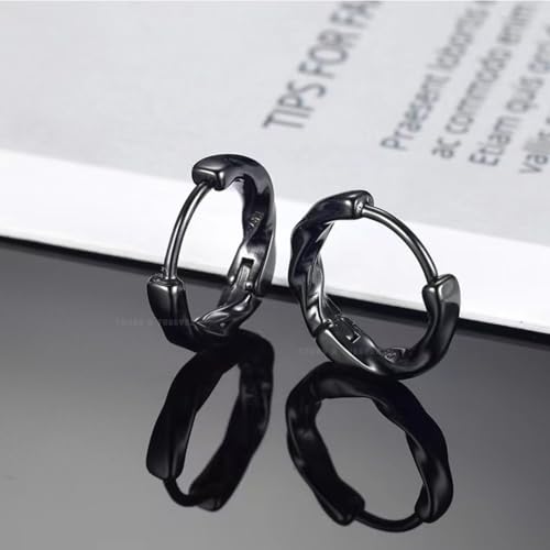 Image of Young & Forever Gift Stainless Steel Hoop Stud Earrings for Men and Boys