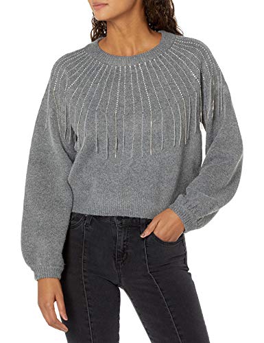 BB Dakota by Steve Madden Women s Fancy Sweater, Heather Grey, Medium