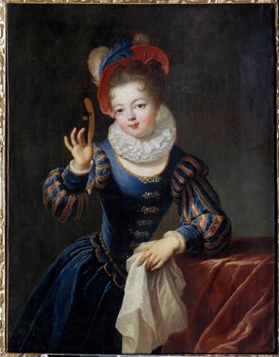 Toile Posters Décoration Jeune fille au masque Jean Raoux Tableau Mural Portrait 60x90