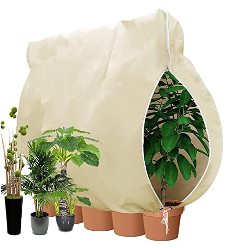 longziming Protección de invierno para plantas, protección contra heladas, bolsa grande para plantas en maceta, con cremallera, saco de protección para plantas, fieltro 120 x 180 cm Cover