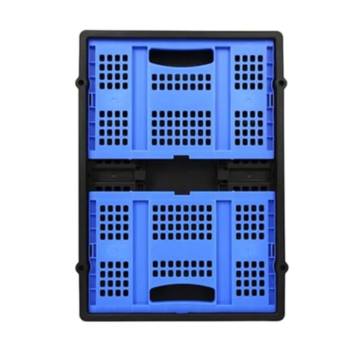 Caixa Organizadora Empilháveis de Plástico, Azul e Preto, dobrável, portatil, 45l, 30kg