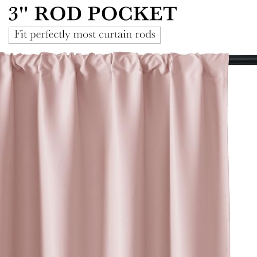Image of RYB HOME 100% Blackout Short Curtains for Small Window, Thermal Insulated Total Room Darkening Noise Reducing Curtains for Kitchen Bathroom Basement, 42 inches Wide by 36 inches Long, Baby Pink