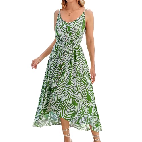 Image of BROVAVE Women's 2026 Summer Casual Boho Sundress Spaghetti Strap Midi Dress