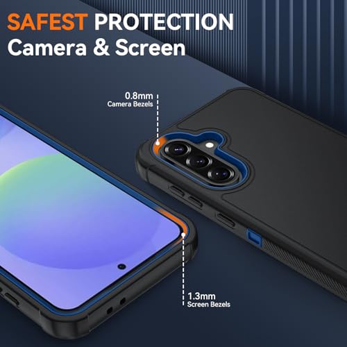 Suncasetor for Samsung Galaxy A36 5G Case:for Galaxy A37 5G Case 3-Layer Phone Cover with HD Screen Protector,Military-Grade Drop Protection for Galaxy A36&A37 Phone Case (Black/Navy) by Suncasetor - Image 6