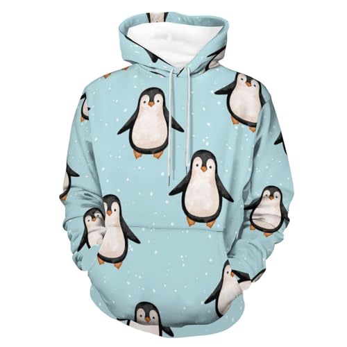 Sweat à capuche pingouin mignon pull idéal pour cocooning à la maison