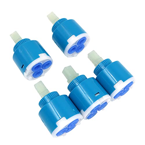Hsthe Sea 5 Pcs 35mm Ceramic Cartridge Faucet Replacement Water Mixer Tap Inner Control Faucet Valve Tap Inner Cartridge for Single Lever Monobloc Bathroom or Kitchen Mixer Taps