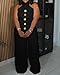 Womens Plus Size Two Piece Outfits Summer Fashion Button Halter Neck Tanks Vest Blazer and Wide Leg Pants Suit Matching Sets Black 5X