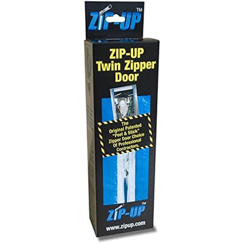 Zipper Door Zipper, Self Adhesive Heavy Duty for Creating Zipper Doors from Zip-Up, Pulls On Both Sides. with Quick Stick Repositionable Adhesive (4 Zippers) Cover