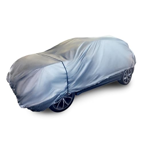 Funda Coche Exterior, Resistente a la Lluvia y a los Rayos UV, Adecuado para la Mayoría de los Tamaños, Funda para Coche Exterior con Correas para Ruedas (L 480x175x120cm)