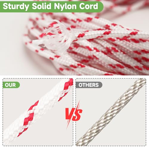 KINGLAKE Pull Cord Rope 3.5mm,32.8ft Pull Start Cord Recoil Starter Rope with 2 Starter Handle,Universal Pull Cord Replacement Lawn Mower Pull Cords for Chainsaw,Lawn Mower,Trimmer Engine by KINGLAKE - Image 3