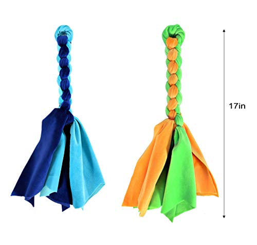 Amyese Interactive Dog Toys - Extendable Flirt Pole With 2Pcs Fleece Lure Tugs For Dog Outdoor Entertainment, Train And Exercise, New Blue #TOP3