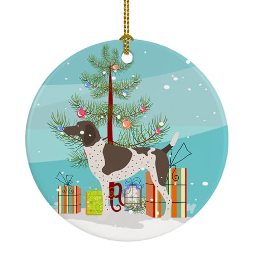 Caroline's Treasures German Shorthaired Pointer Christmas Ceramic Ornament Christmas Tree Hanging Decorations for Home Christmas Holiday, Party, Gift, 3 in, Multicolor