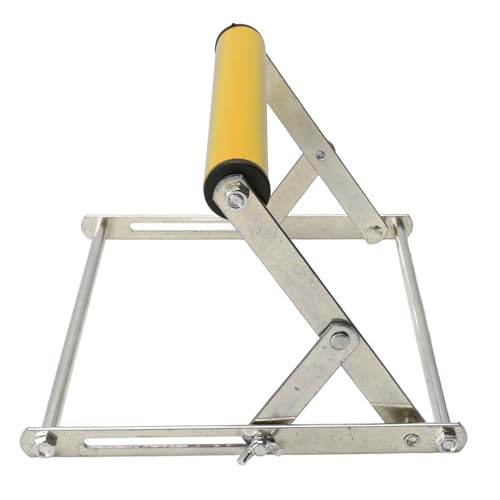 MENDUNER Miter Saw Roller Stand, Rustproof Stainless Steel Table Saw Stand Portable Height Adjustable for Woodworking Metalworking (Yellow)