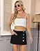 POLIRO Denim Skort for Women Trendy Slit Mini Denim Skirt Casual Stretchy Jean Skirt with Shorts Summer Short Skirt