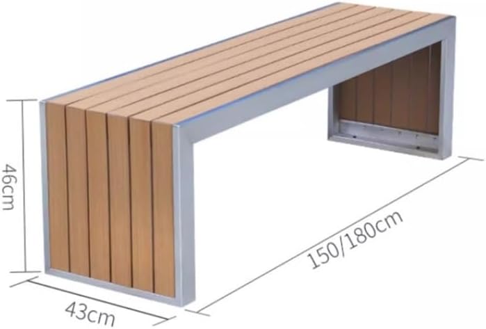 Outdoor Bench, Stainless Steel Waterproof Park Bench for Outdoor Garden,Public Square Garden Bench(150cm)