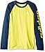 adidas Big Boys' Climalite Long Sleeve Tee, Shock Slime/Collegiate Navy, Small/8