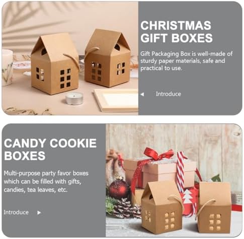 MAGICLULU 24pcs House Shaped Paper Candy Gift Boxes for Xmas Party image 4