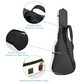 Housse de guitare en tissu Oxford imperméable avec bandoulière réglable Orange et marron - Les Beatles, Paul McCartney, John Lennon, RIngo Starr, George Harrison Housse de guitare en tissu Oxford imperméable avec bandoulière réglable Orange et marron – Image 3
