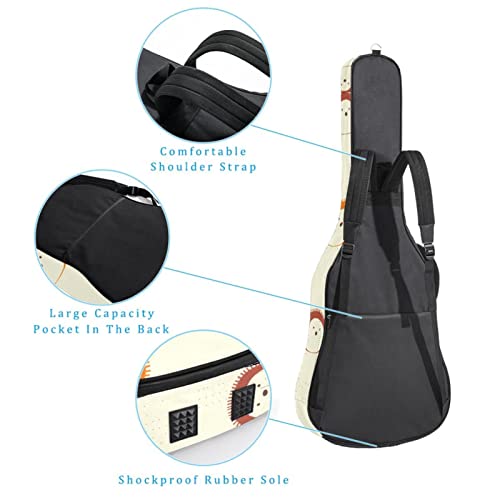 Housse de guitare en tissu Oxford imperméable avec bandoulière réglable Orange et marron - Les Beatles, Paul McCartney, John Lennon, RIngo Starr, George Harrison Housse de guitare en tissu Oxford imperméable avec bandoulière réglable Orange et marron – Image 4