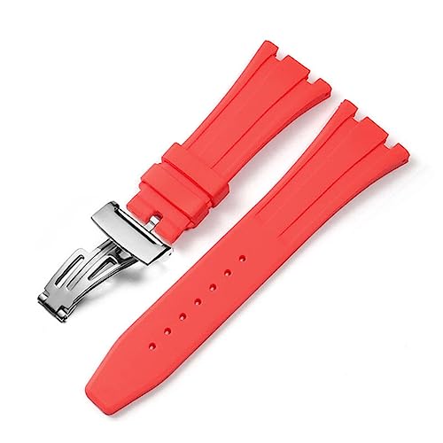 Bracelet de montre en silicone pour AP Royal Oak Offshore 28mm en coloris agate