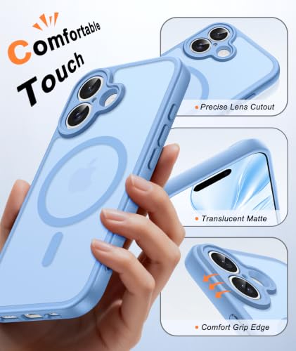 Image of FNTCASE for iPhone 16 Plus Case Light Blue: Compatible with MagSafe