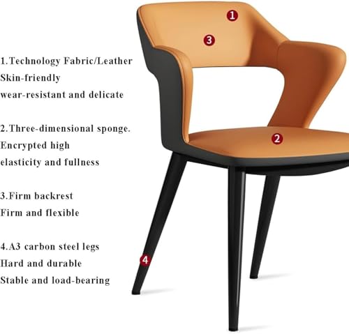 Chaise de salle à manger en cuir synthétique doux chic - 4