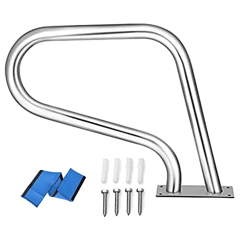 SAIAODI Einstiegshilfe Pool, Handläufe für Pools, Pool-handläufe Aus Edelstahl 304, Pool-schienenunterstützung 265lbs ​​inground-Pool-handlauf mit Blauer Griffabdeckung Cover