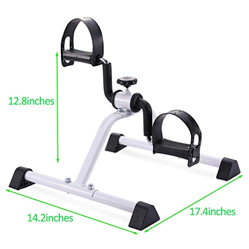 Entrenamiento de rehabilitación en casa con mini bicicleta de ejercicio sentado 7
