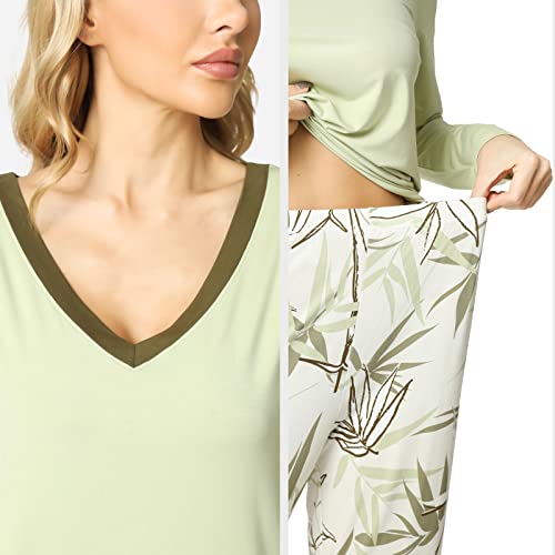 Image of GYS Women's Bamboo Viscose Long Sleeve Pajamas Set