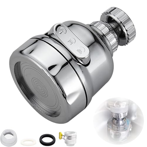YUANXINWL 水道 蛇口 シャワー 蛇口 ヘッド キッチン シャワーヘッド 360度回転式 3段階モード 水栓 先端 交換 シンク掃除 台所 浴室 洗面室 トイレにも適用可能 水漏れの防止 取付簡単 (7.5, センチメートル)