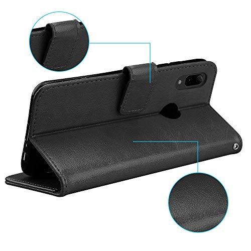 Image of SHINESTAR Redmi Note 5 Pro Flip Back Cover | PU Leather Flip Cover Wallet Case with TPU Silicone Back Case Cover for Redmi Note 5 Pro - (Classy Black)