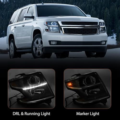FIONE 2015–2020 Chevy Tahoe Headlights | Halogen LED DRL Replacement - Image 4