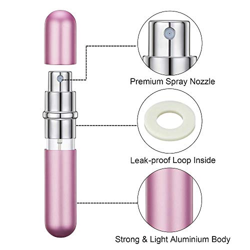 6pcs Bouteille Vaporisateur de Parfum, Mini Portable Bouteille Atomiseur Pulvérisation Flacon de Parfum Rechargeable pour Homme & Femme avec Entonnoir et Pipette, 6ml - Image 4
