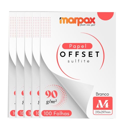 Papel Offset 90g A4 210x297mm Branco Marpax 500 fls