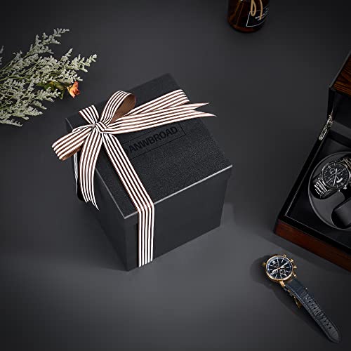ANWBROAD Watch Winder for Automatic Watches Double Watch Rotator with Super Quiet Motor Flexible Watch Pillows LED Backlight Wooden Watch Turner Watch Shaker 5 Modes Battery or AC Adapter UJWW001Y