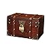 BoîTe à Bijoux, Coffre Au Trésor Coffre En Bois, Européenne Boîte À Bijoux Carrée En Bois, Boite Bijoux Vintage Coffre Au TréSor Avec Cadenas Rectangulaire En Bois Organisateur Pour Filles (L)