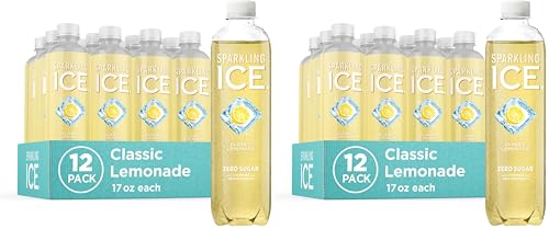 Image of Sparkling Ice, Classic Lemonade Sparkling Water, Zero Sugar Flavored Water, with Vitamins and Antioxidants, Low Calorie Beverage, 17 oz Bottles (Pack of 24)