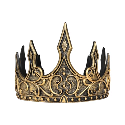 Hmxpls Soft King Prince Crown, Adjustable Royal Crown Medieval King