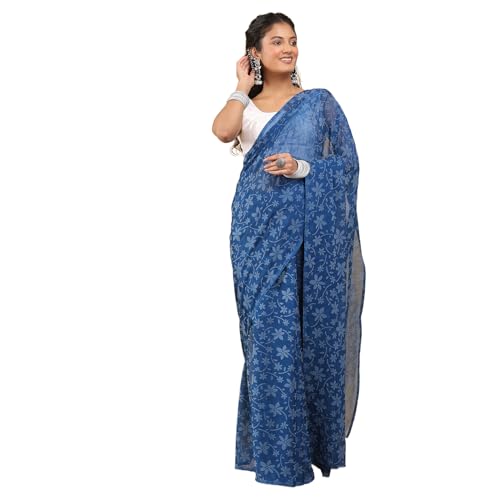 Image of Garden Vareli Lock Chiffon Floral Saree