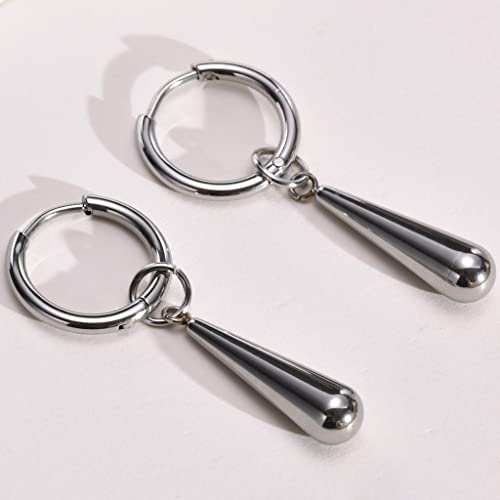 Stainless Steel Water Tear Drop Style Wedding Cocktail Party Statement Holiday Dangle Drop Earrings4