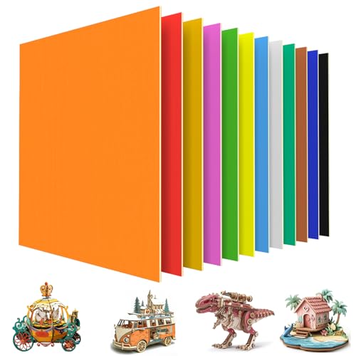 Puikos 12 Pack Colored Plywood Sheets 12" x 12" x