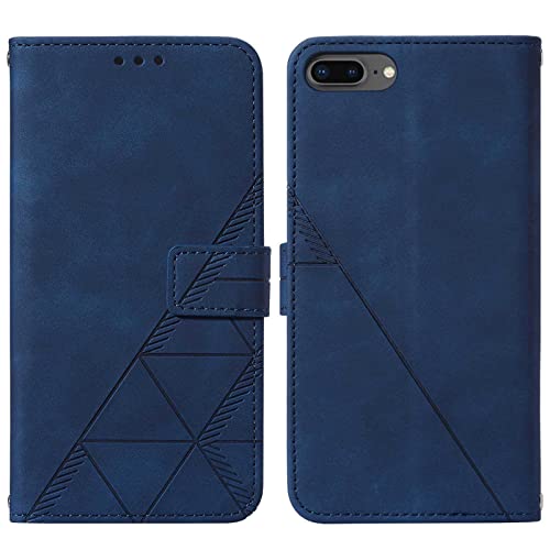 Moment Dextrad Compatible For Iphone 8 Plus Case Wallet,Iphone 7 Plus Case,Iphone 6/6S Plus Case,[Kickstand][Wrist Strap][Card Holder Slots] Pu Leather Protective Folio Flip Cover Design 2022 (Blue) #TOP4
