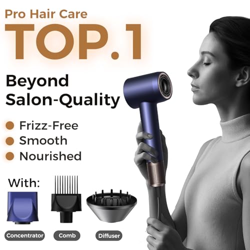 Image of High-Speed Hair Dryer Pro | Trusted by Pro Stylists, Heat Damage Protection & 600 Million Ions Blow Dryer for Hair Care Beyond Salon, Fast Drying & Low Noise, Hairdryer with Diffuser, Nozzle, Comb