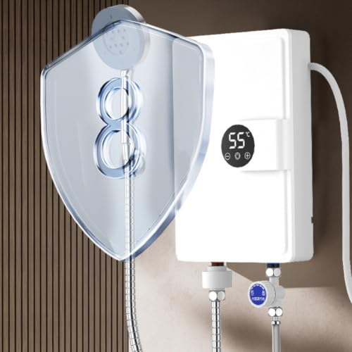 5500W Elektrischer Warmwasserbereiter Wandmontage mit LCD- Display Edelstahltank Niederdruckaktivierung für Badezimmer Dusche Küche Verwendung-4