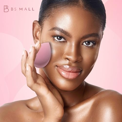 Image of Makeup Sponge Set BS-MALL Triangle Puff 14 Pcs for Liquid, Cream, and Powder, Multi-colored Makeup Sponges and Mini Sponge with Case. (B pink)