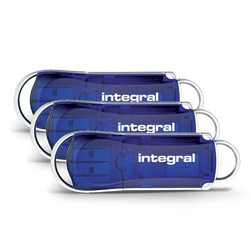 Integral 32GB 3-pack USB 2.0 Flash Drive Courier Blue