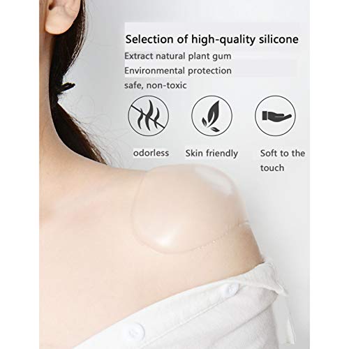 Majurphy Silicone Shoulder Pads Adhesive Soft Shoulder Push-up Pads Soft Sticky Anti-Slip Shoulder Enhancer Pad,L,2 Pair,Clear — view 4