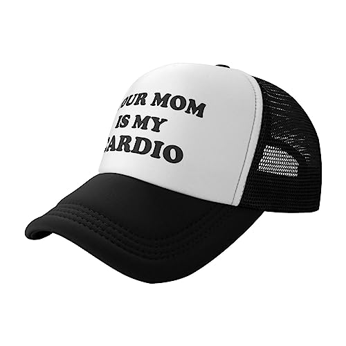 Your Mom is My Cardio Baseball Hats for Men Adjustable Dad Hat Gift for Men/Women Trucker Cap,Black