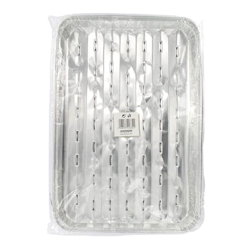 Fackelmann 24332 Lot de 5 barquettes en aluminium, barquette alu, lot de barquettes, Aluminium, Argenté, 34,5 x 23 x 2 cm